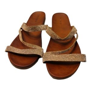 Torrid Strappy Rhinestone Sandals Womens Size 11.5W